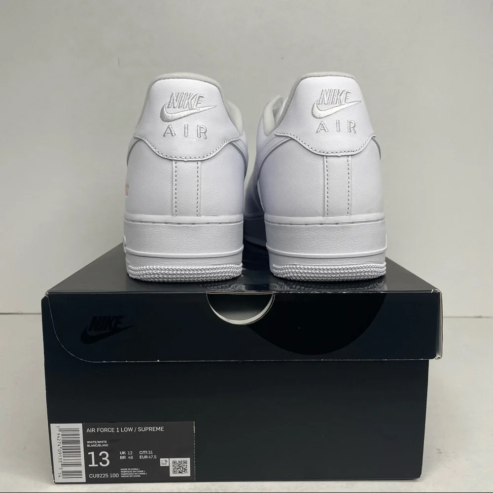 Nike Air Force 1 X Supreme “White Box Logo” NEW 2021 - Picture 4 of 4